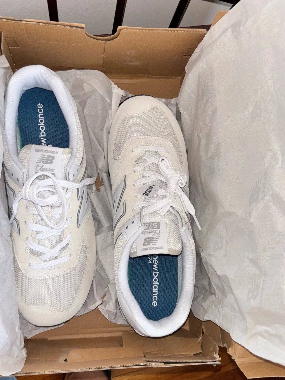 New Balance Men’s 574 V3 Sneaker - Nimbus Cloud/White - 12X Wide - Picture 10 of 10